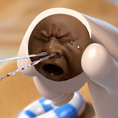 打哈欠喷水趣味水枪，口袋游戏茶宠打哈欠恶作剧水枪，按压式喷水器，创意装饰品