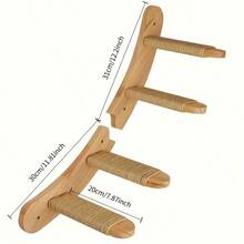 Natural Pine Wood Cat Wall Shelf, Cat Perch, Cat Steps, Wall Corner Cat Hammock, Cat Wall Furniture For Playing, Climbing And Resting