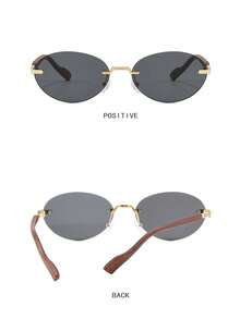 1 Stück modische, rahmenlose, elegante Retro-Stil Damenbrille, geeignet für Herbst- und Winterausflüge von Frauen, Reisen, Strände, Musikfestivals und tägliche Bekleidungsaccessoires - dunkelgrau - Übersicht 3