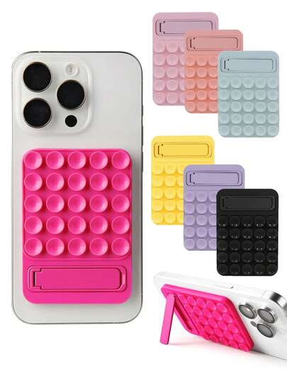 硅胶手机吸盘支架，可调节吸盘和金属/粘性支架 - 可折叠柔性臂，免提桌面和车窗支架，适用于 和其他智能手机（无需钻孔）