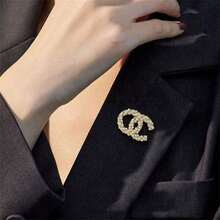 1 PC Fashion Letter Artificial Jewelry Broochor For Any Occasion - Vàng - Xem 6