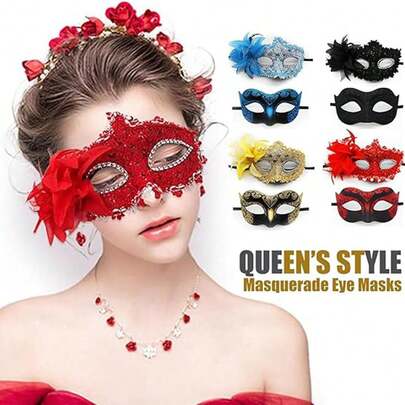 2pcs Valentine's Day Mask Set, Masquerade Ball Masks, Vintage Couple Venetian Masks, Suitable For Holiday Parties, Perfect Valentine's Day Party Gift