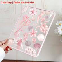 A Protective Tablet Case With Pink - Toned Marine Element Patterns. It Has An Overall Fresh And Dreamy Style, And Is Very Suitable For Enthusiasts Who Love Marine Elements And Pursue A Romantic And Fresh Style, Compatible With IPad Pro (M5)/Ipad Air (M3)/ IPad 11"(A16)10.9/10.2/ Air 5th Gen/Pro11/10th/9.7/Air 2/IPad (7th Gen) - Multicolor - View 9