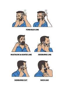 1pc Beard Shaper Template Tool, Mustache Trimming Guide, Personalized Hairstyle Comb, Beard Trimming Ruler, Suitable For Personal Or Salon Use - Multicolor - View 6