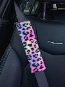 1pc/2pcs Automotive Interior Plush Seat Belt Shoulder Protection Cover Comfortable Anti Neck Anti Friction Shoulder Protection Leopard Pattern Decorative Automotive Shoulder Protection Cover - one-size - View 18