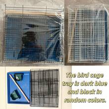 1 件可折叠金属鸟笼，带托盘、食盆、栖木 - 坚固紧凑的设计，适合室内使用，适用于鸽子、鹦鹉、玄凤鹦鹉、小型鸟类，采用防逃逸焊接设计，用于繁殖和展示，易于清洁，节省空间