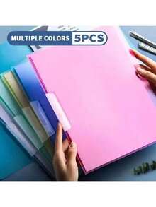 A4 Rotating Side-Opening File Folder With Clips, Can Hold 40/50 A4 Papers, Waterproof And Dustproof Storage Organizer For Documents, Files, Reports, Scores, Resumes, Exam Papers, Office/School Papers, Art Papers, Back To School Supplies - Multicolor - View 10