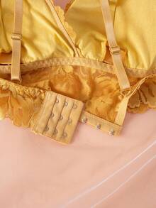 4件套性感蕾丝女士内衣套装，无钢圈聚拢文胸和吊带背心 - 彩色 - 查看 5