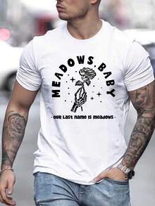 Men's Cotton T-Shirt, Men's Cotton T-Shirt, Summer Men's Fashion Pattern Short-Sleeved T-Shirt, Suitable For Outdoor Sports, Suitable For Outdoor Sports - 白色 - 查看 6