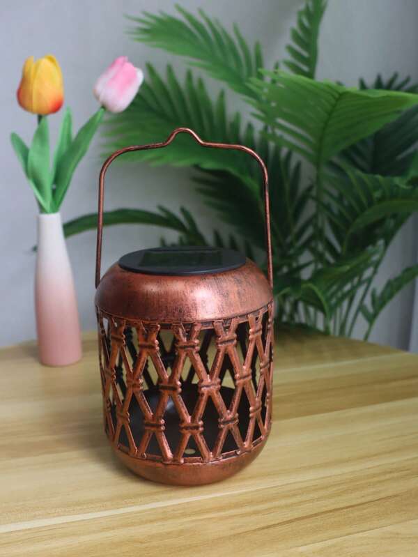 1PC Solarlights,Solar Outdoor Lights,Solar Bamboo Lantern,Solar Lantern Outdoor Waterproof Solar Light For Outdoor Hanging Solar Light Outdoor Solar Light Decoration For Garden,Yard,Patio,Porch,Trees,Lawn,Path,Retro And Exquisite,Metal,European-Style Wrought-Iron Decorative Hanging Ornaments.They Are In A Baroque Style And Serve As Decorative Hanging Pieces,Wall Decor,Room Decor,Home Decor,Fall Decor