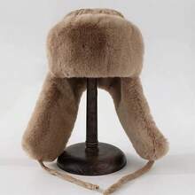 Cable Knit Fur Lined Trapper Hat For Women Men Warm Winter Cap With Ear Flaps Cold Weather Russian Hat - Màu Khaki - Xem 5