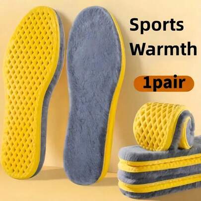 1 Pair Warm Insole - Soft & Fluffy, Anti-Slip - Suitable For Winter Shoes, Sneakers, Snow Boots - Locks In Warmth, Say Goodbye To Cold Feet - Unisex - Suitable For Sports, Daily Wear & Extreme Cold Weather - Adds Warmth & Comfort To Shoes, Insole