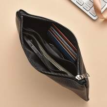 Neue einfache lange Lederbrieftasche mit Reißverschluss für Männer und Frauen, modische Kapazitätstasche, multifunktionaler lässiger Kartenhalter