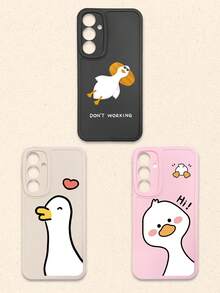 3个可爱卡通鸭子图案软硅胶手机壳，兼容和Galaxy智能手机 - 彩色 - 查看 39