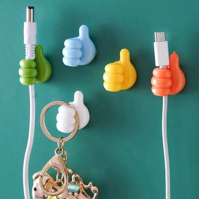 Conjunto de 10/20 ganchos de parede multiuso em formato de polegar com adesivo forte - Estilo moderno, montagem autoadesiva, fácil instalação para dormitórios, cozinhas e quartos - Sem necessidade de pregos