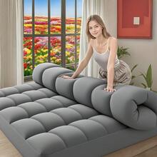 Samebed Extra Thick Mattress Pad Cover For Back Pain, Mattress Topper Cooling Mattress Protector With 8-21 Inch Deep Pocket, Overfilled Down Alternative Filling - Light Grey - View 8