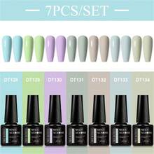 MEET ACROSS Set de 7 piezas de 7ml de esmalte de uñas en gel, de larga duración y resistente, libre de plomo, HEMA y TPO, esmalte de uñas en gel rosa semi-permanente y removible UV, diseño de manicura DIY, todos los productos adecuados para decoración, salón de uñas y manicura en casa - Multicolor - Ver 14