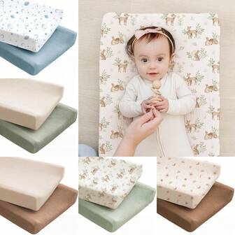 2 Packs Muslin Changing Pad Covers For Boys And Girls, Ultra Soft & Breathable Cotton Baby Diaper Changing Table Covers, Neutral Nursery Diaper Changing Pad Sheets, Baby Shower Gifts