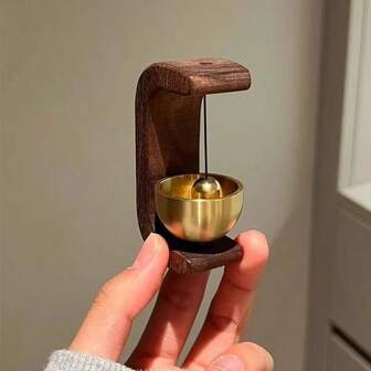 1个日式风铃，磁性木质门铃，适用于商店、冰箱、门廊、花园、入口、餐厅、办公室，创意礼品