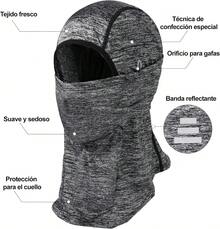 Pasamontañas transpirable, calentador de cuello de invierno, pasamontañas de una sola capa con protección, transpirable, a prueba de viento, para motocicleta, camping y senderismo, unisex - Camuflaje negro - Ver 6