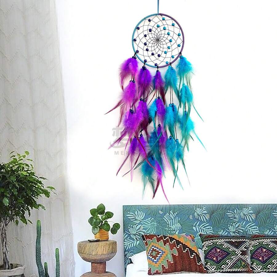 Dreamcatcher Wall Hanging, Bohemian Dreamcatcher Wind Chime, Artificial Feather Ornament, Suitable For Bedroom Windowsills, Living Rooms, Weddings, Courtyards And Garden Decoration, No Electricity Required.