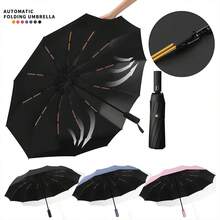[Quick Local Shipping In The United States]Automatic Folding Umbrella For Women & Men - Premium Windproof & Sun Protection Compact Travel Umbrella | Luxury Business Design With 24 Strong Ribs | Pink Umbrella (Sombrilla) For Heavy Rain & UV Shield, Perfect Portable Style Suitable For Shopping, Travel With,Purses And Bags Women Black Purse Bags For Women Beach Bag Halloween Tote Bags For Women Travel Essentials Clear Bag Bolsos Para Mujer Clear Purse Handbags For Women School Bag Crossbody Bags For Women New Fall Fashion Women Totes Bags For Women Carteras Para Mujer Purses For Women Brown Purse Backpack Work Bag Lunch Bag For Women Back To School - 青色 - 查看 2