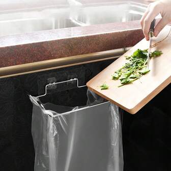 Hållbar soppåsehållare i metall - Platsbesparande förvaringsorganisatör för kök, badrum, garage, skafferi - Enkel installation, rund design, långvarig förvaringslösning, multifunktionella krokar, praktisk galge