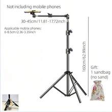 Desktop Photography Stand, Adjustable Phone Holder For Video Shooting, Lightweight Tripod For Vlogging & Live Streaming - Black - View 11