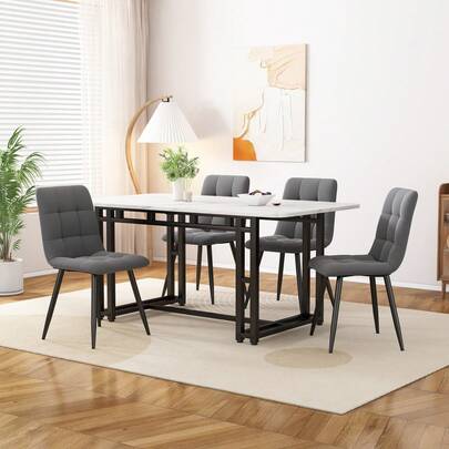 Lightweight Luxury Dining Table 120x70cm (1 Piece), Metal Frame
Rectangular Dining Table Made From A Modern Kitchen Table With Metal Legs For Dining Room And Living Room, Black Table Legs