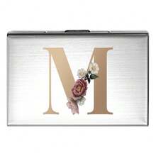 1 pièce Étui à cartes fin avec motif de lettre initiale de A à Z en or rose. Porte-cartes bancaires et de crédit minimaliste en métal d'aluminium fin. Porte-cartes RFID pour femmes et hommes. Organisateur de cartes bancaires mini-portefeuille petit portefeuille porte-cartes pour femmes et hommes - Argent - Voir 23