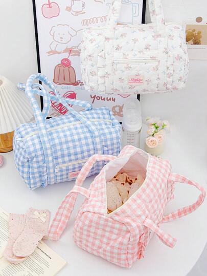 1pc Vintage Pink Large Capacity Kids Boston Travel Bag, Lightweight And Portable, Perfect For Girls Weekend Getaway. It Is Also A Functional And Practical Bag That Fits Perfectly In The Luggage Compartment For Girls, New Year, Valentine's Day