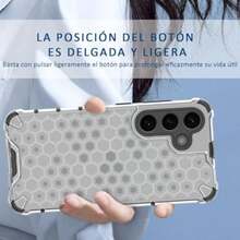 DABUNA Funda para Case Uso Rudo Cuatro Esquinas Engrosada Transparente Carcasa Protectora de Cámara,Resistirse Caer Colmena PC Cover(Galaxy S25) - Tipo 1 - Ver 5