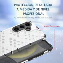 DABUNA Funda para Case Uso Rudo Cuatro Esquinas Engrosada Transparente Carcasa Protectora de Cámara,Resistirse Caer Colmena PC Cover(Galaxy S25) - Tipo 1 - Ver 7