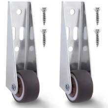 2个1/1.5英寸带刹车旋转脚轮，多功能家具迷你脚轮，抽屉底部滚轮，DIY容器和储物用品，托盘，DIY项目（含安装螺丝） - 彩色 - 查看 3