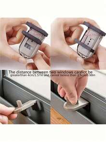Cerradura de aluminio para puertas y ventanas corredizas con funciones anti-pellizco, anti-robo y anti-caída - Multicolor - Ver 3