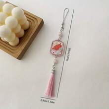 Colgante de teléfono de estilo chino clásico, amuleto oriental, diseño con borlas, amuleto único, llavero, colgante decorativo para bolso - Café - Ver 5