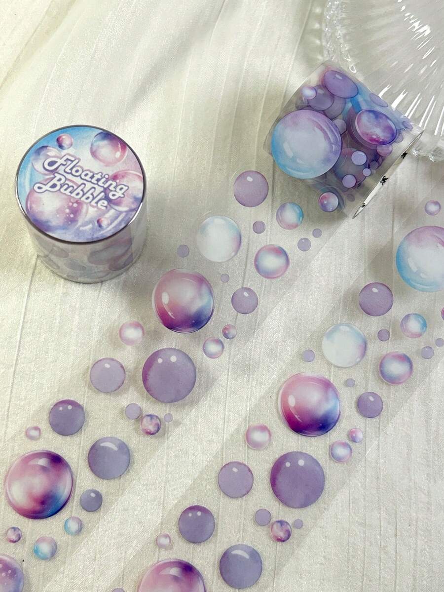 1 Roll Floating Bubble PET Decorative Tape, Suitable For Scrapbooking, DIY, Planner, Magazine, Photo Album - Multicolor - View 1