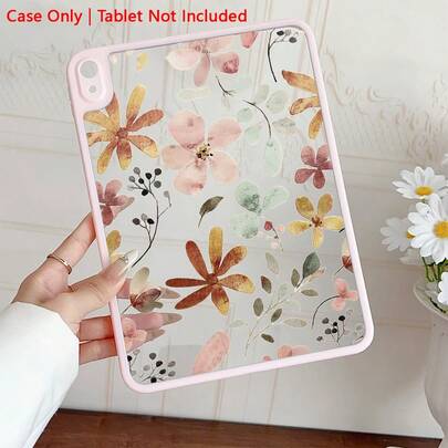 花朵印花可爱透明基础款平板电脑保护套