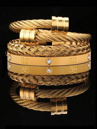 Nuovo set di braccialetti e bracciali vintage, adatto per l'uso quotidiano di coppie, regalo di gioielli per le vacanze, disponibile in più stili