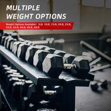 Rubber Encased Hex Dumbbell, Anti-Roll, Black, 30 Lb, Assembled Product Weight, Single - 黑色 - 查看 1