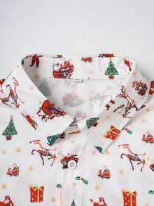 Men's Casual Christmas All-Over Print Long Sleeve Shirt - Multicolor - View 4
