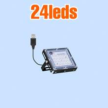 LED植物生长灯 全光谱室内USB 5V 红蓝温室帐篷水培系统生长箱种子填充灯 阳光 UV/IR 180°可调角度 绿色植物泛光灯 蔬菜 花卉 水果 盆栽 苔藓 多肉植物 盆栽 仙人掌 幼苗栽培灯 IP54防水种植照明 24/50/96/144颗LED灯珠