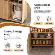 47 Inch Foldable Dining Table / Multi-Functional Kitchen Island With Storage Shelves And Wheels / Width Can Be Reduced To 12 Inches / Easy To Assemble / For Small Spaces,  Kitchen, Dorm, Offic - 胡桃木 - 查看 7
