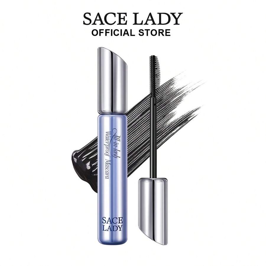 SACE LADY Waterproof Mascara, All-In-Lash Mascara Volume And Length Eyelashes, Smudge-Proof And Sweat-Proof, Long Lasting Curl, Natrual Black Eye Makeup - Black - View 1