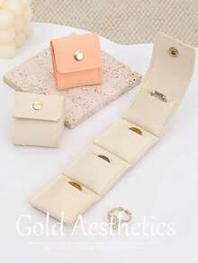 1PC Mini Compartment Jewelry Bag, Simple Portable Ring Storage Bag, Travel Earring Jewelry Storage Bag