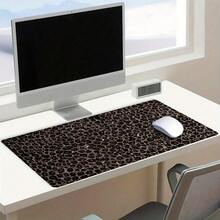 1 X Mouse And Keyboard Pad, 2D Printed Retro Leopard Print Mouse Pad, Full Keyboard Cover, Rubber Bottom, Rectangular Desk Pad For Home, Office, And School, Gaming Mouse Pad, Large Gaming Mouse Pad, Keyboard And Mouse Pad, Aesthetic Mouse Pad, Halloween Mouse Pad, Aesthetic Mouse Pad - Multicolor - View 3
