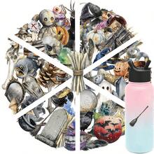 50pcs Vintage Watercolor Pumpkin Cute Ghost Transparent Graffiti Decal Stickers Waterproof Stickers For Laptop, Water Bottles, Luggage, Helmet, Motorcycle, Guitar - Multicolor - View 11