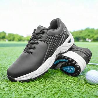 Fashionable Minimalist Anti-Slip Design Golf Shoes, Men's Outdoor Casual Sports Shoes With Multi-Function Grass Training Grip