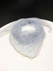 1pc Bandana Rhinestone Scarf, Women's Headscarf With Beaded Trim - Multicolor - View 4