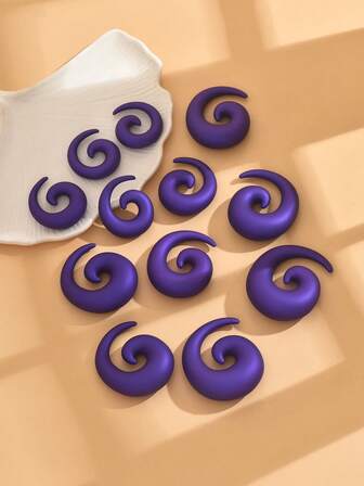 12 piezas de dilatadores de oreja acrílicos de color púrpura perlado mate y suave, tapones de oreja coloridos y vintage unisex para uso diario, adecuados para hip hop, punk y uso diario